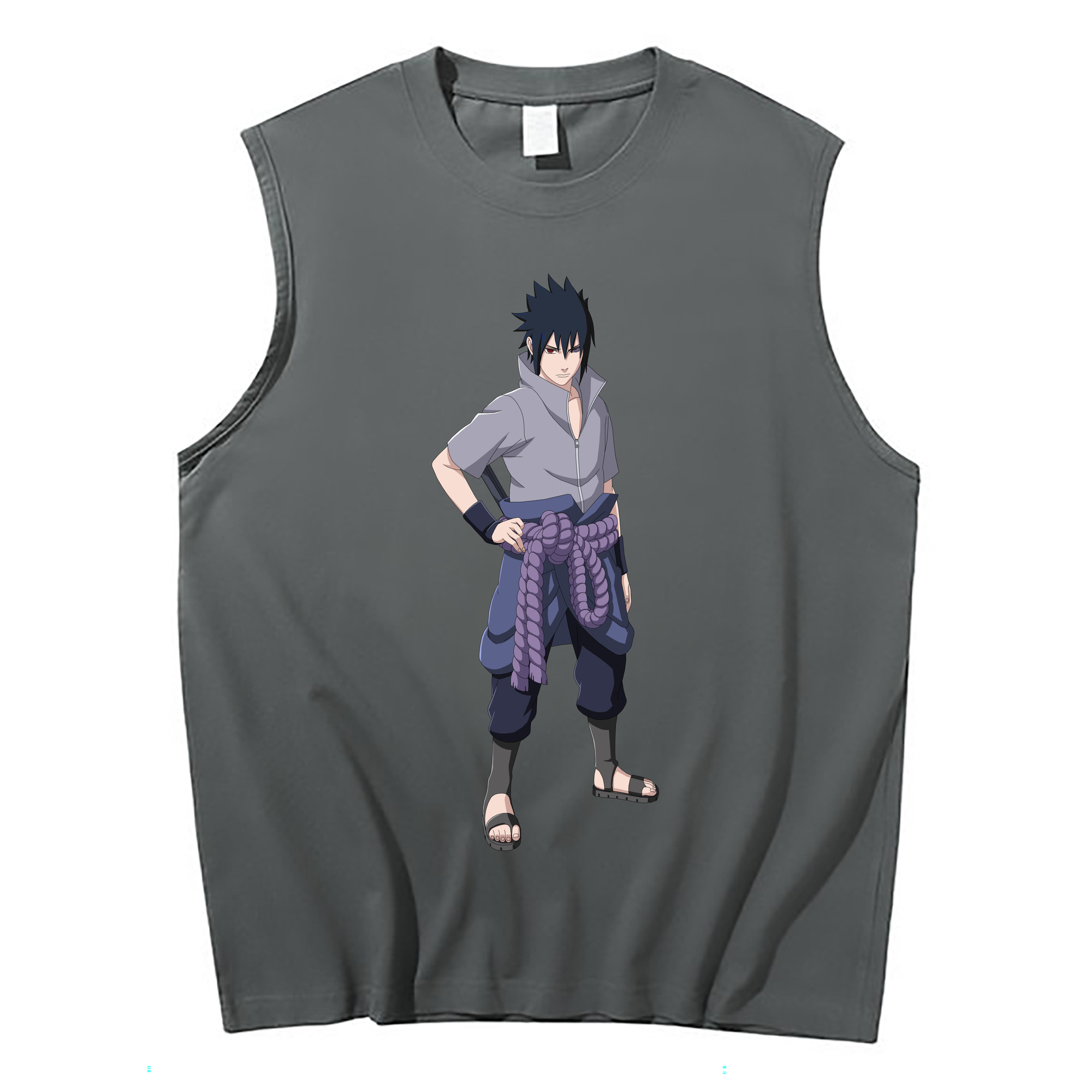 （画像用） NARUTO -ナルト- うちは サスケ Uchiha Sasuke コットン100％タンクトップ（フロントプリント）
